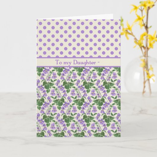 Violets, Février Carte d'anniversaire pour fille (Fleur jaune)