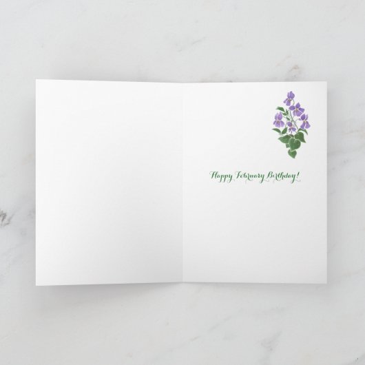 Violets, Février Carte d'anniversaire pour une soe (Intérieur)
