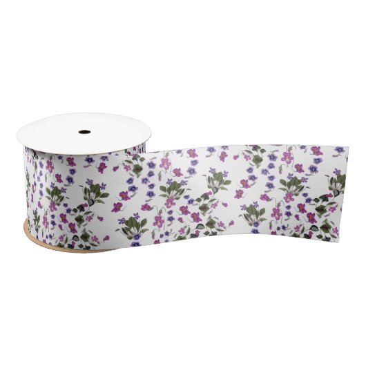 Violets Garlands Satin Ribbon 3" Lint (Spoel)