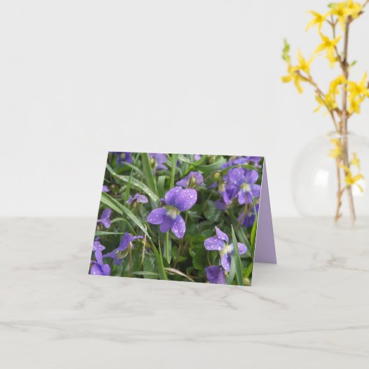 Violets Horizontal Blank Note Kaart (Gele Bloem)