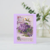 Violets in Basket  Verjaardag Briefkaart (Staand voorkant)