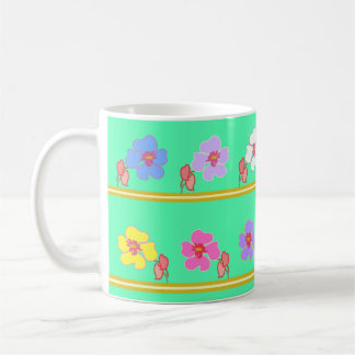violets left&right mint green koffiemok