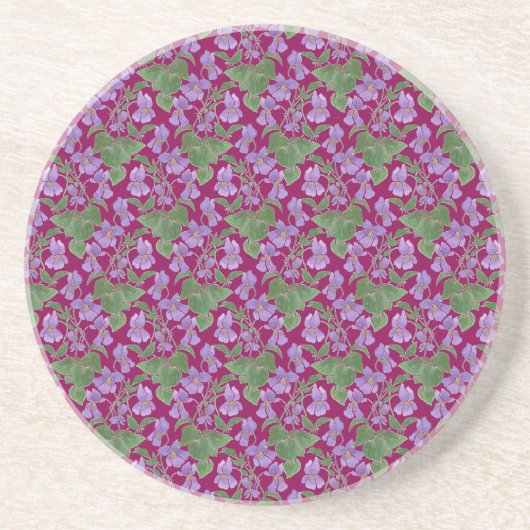 Violets Mauve Floral Custom Dessous de verre de gr (Devant)