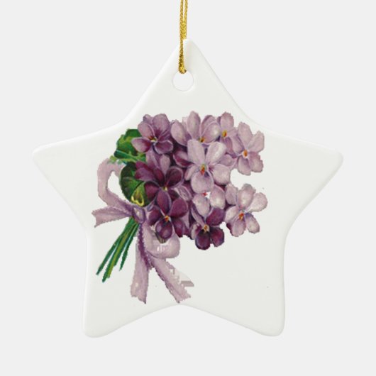 Violets Nosegay Bouquet Star Ornament (Voorkant)