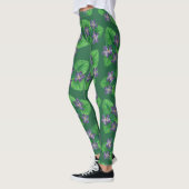 Violets op smaragdgroen leggings (Links)