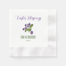 Violets Paaszegenjaar Papier Napkin
