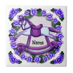 Violets Rocking Horse op maat Tegeltje
