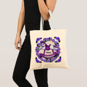 Violets Rocking Horse Tote Bag