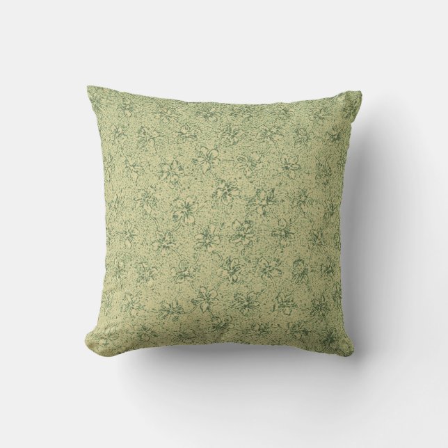  Violets Sage Green Pillow Kussen (Voorkant)
