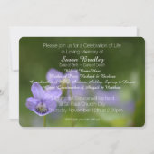 Violets sauvages Célébration de la vie Invitation (Dos)