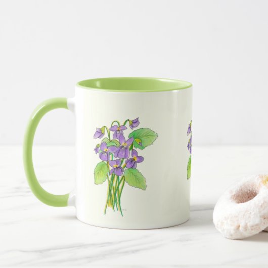 Violets sauvages Mug (Avec donut)