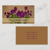 Violets violets Carte de visite d'art floral (Devant / Derrière)