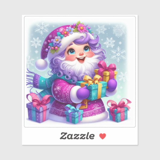 Violet's vreugdevolle kerstsfeer buiten sticker (Vel)