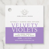Violets witte paarse riet diffuser fles hang label (Voorkant)