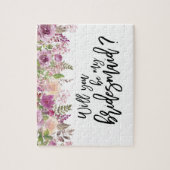 Violette Bloemen | Bruidsmeisje Voorstel Puzzel (Verticaal)