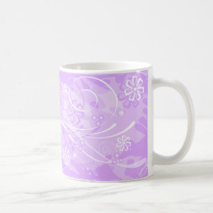 violette bloemen koffiemok