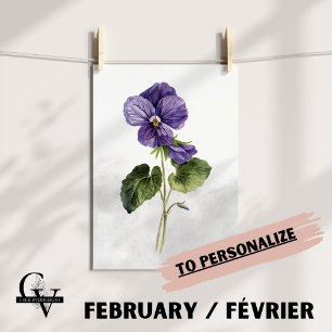 Violette botanische veldbloem poster