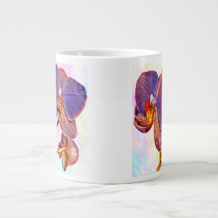 violette en amberkleurige orchidee extra grote beker