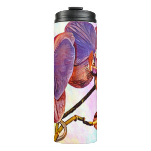 violette en amberkleurige orchidee thermosbeker
