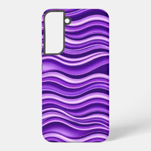 Violette en Witte Golven Patroon Modern Abstract Samsung Galaxy Hoesje