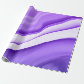 Violette golven in pastelstrepen cadeaupapier (Uitgerold)