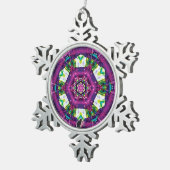 Violette Kaleidoscope Snowflake Ornement (Vue impression)