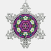Violette Kaleidoscope Snowflake Ornement (Devant)