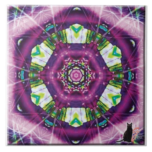 Violette Kaleidoscope Tegel Tegeltje (Voorkant)