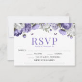 Violette lavande fleurie mariage RSVP carte boîtie (Devant)