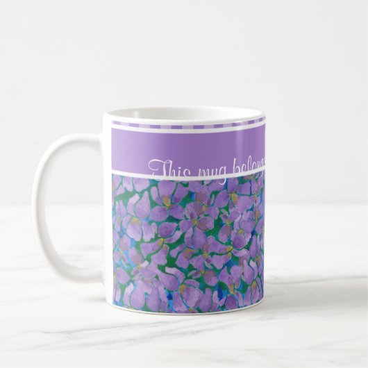 Violette Motif Mug de café blanc à personnaliser (Gauche)