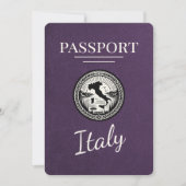 Violette Paarse Italië Paspoort Save The Date (Voorkant)