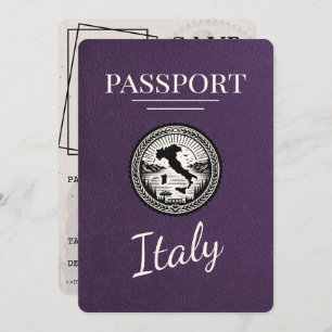 Violette Paarse Italië Paspoort Save The Date