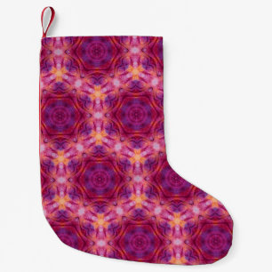 violette, paarse, oranje en blauwe waterverf kalei kleine kerstsok