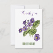 Violette violette aquarelle Carte de remerciements (Devant)