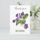 Violette violette aquarelle Carte de remerciements (Debout devant)
