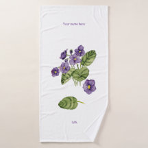 Violette violette aquarelle serviette