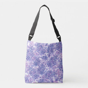 Violette waterverf lila bloemen crossbody tas