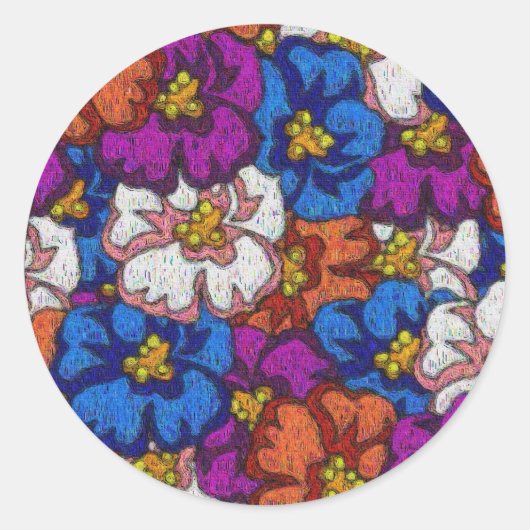 Violettes abstraites - autocollant (Devant)