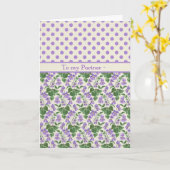 Violettes, carte d'anniversaire de février, pour (Fleur jaune)