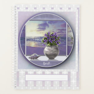 violettes dans un bocal de lune