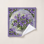 violettes dans un bocal de lune (Gant de toilette)
