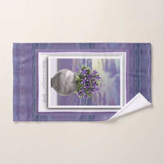 violettes dans un bocal de lune (Serviette à main)