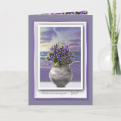 violettes dans un bocal de lune carte blanck (Devant)