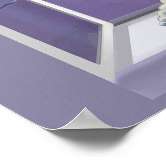 Violettes dans un poster de bocal de lune (Coin)