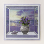 Violettes dans un pot de lune puzzle (Horizontal)