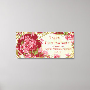 Violettes de Parme Perfume LabelParis, Frankrijk Canvas Afdruk