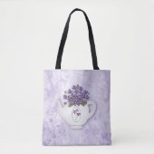 Violettes En Teapot Sur Tout Le Sac fourre-tout D' (Devant)