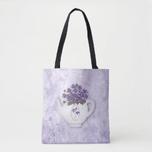 Violettes En Teapot Sur Tout Le Sac fourre-tout D'