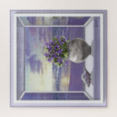 Violettes in een modairpuzzel legpuzzel (Verticaal)