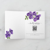 Violettes violettes profondes Faire-part de mariag (Intérieur)